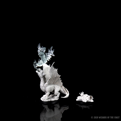 D&D Unpainted - Gold Dragon Wyrmling & Small Treasure Pile